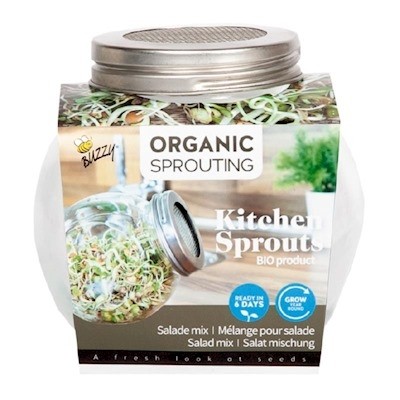 Salade Mix - Kweekset in glazen pot BIO